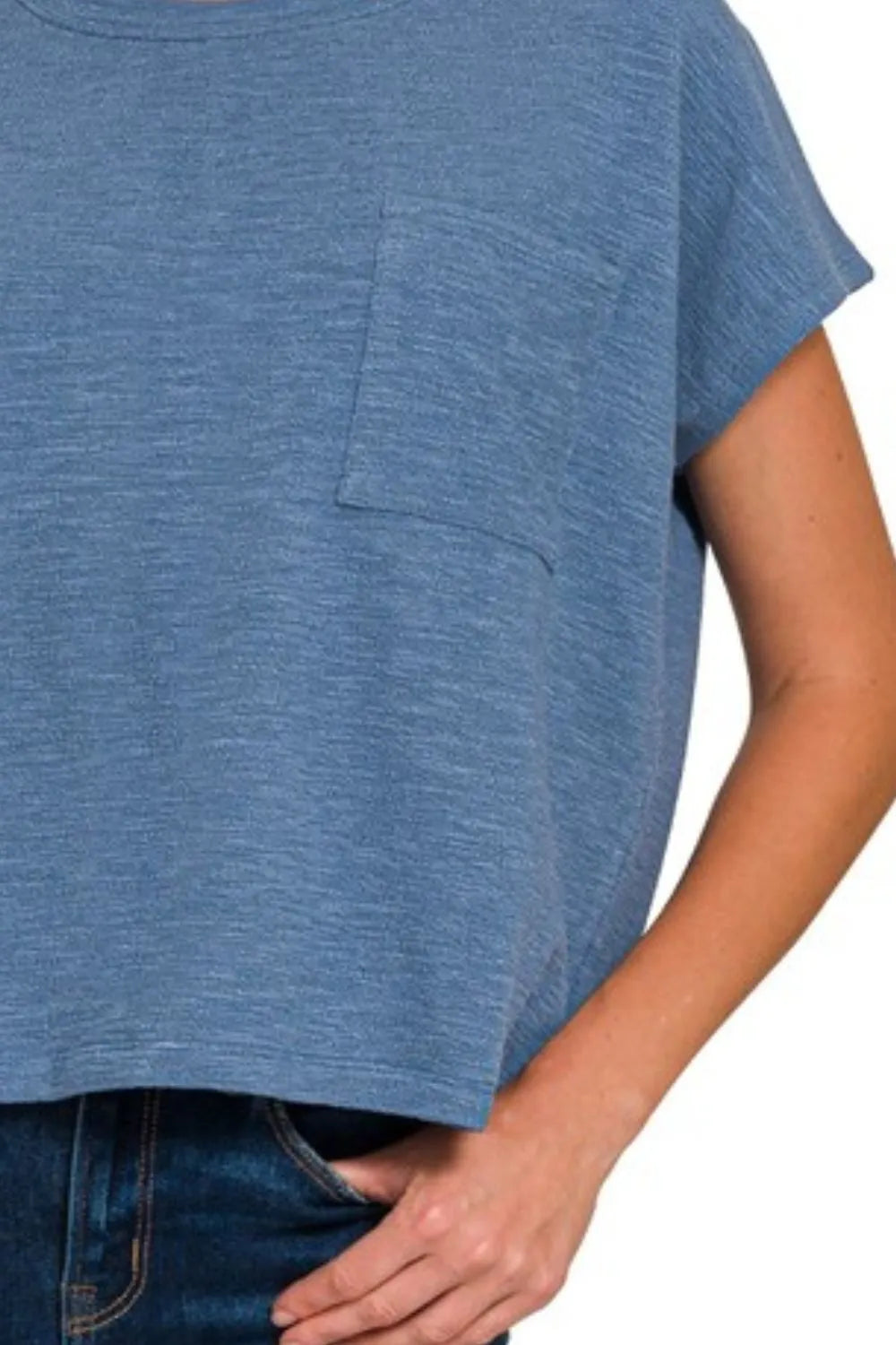 Zenana Round Neck Short Sleeve T-Shirt OutfitFlow