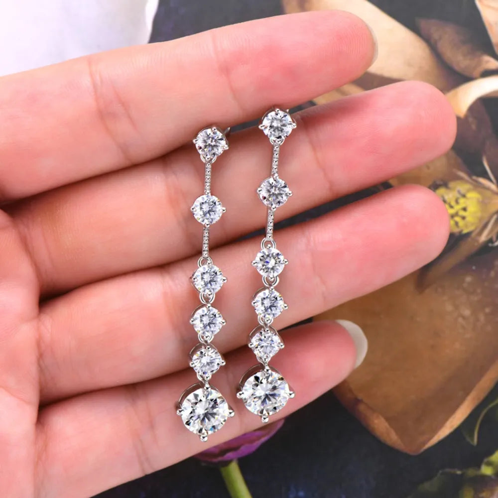 4 Carat Moissanite 925 Sterling Silver Earrings OutfitFlow