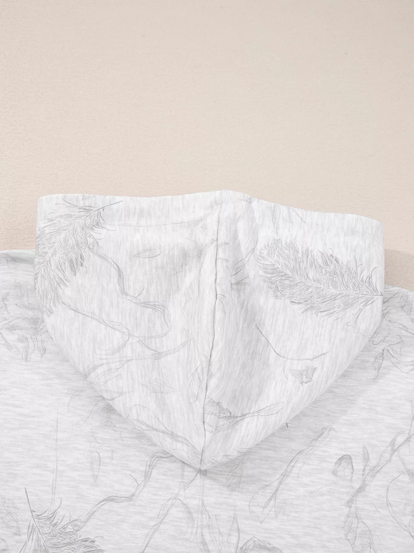 Abstract Print Loose Drop Sleeve Hoodie and Elastic Waistband Pants Set OutfitFlow