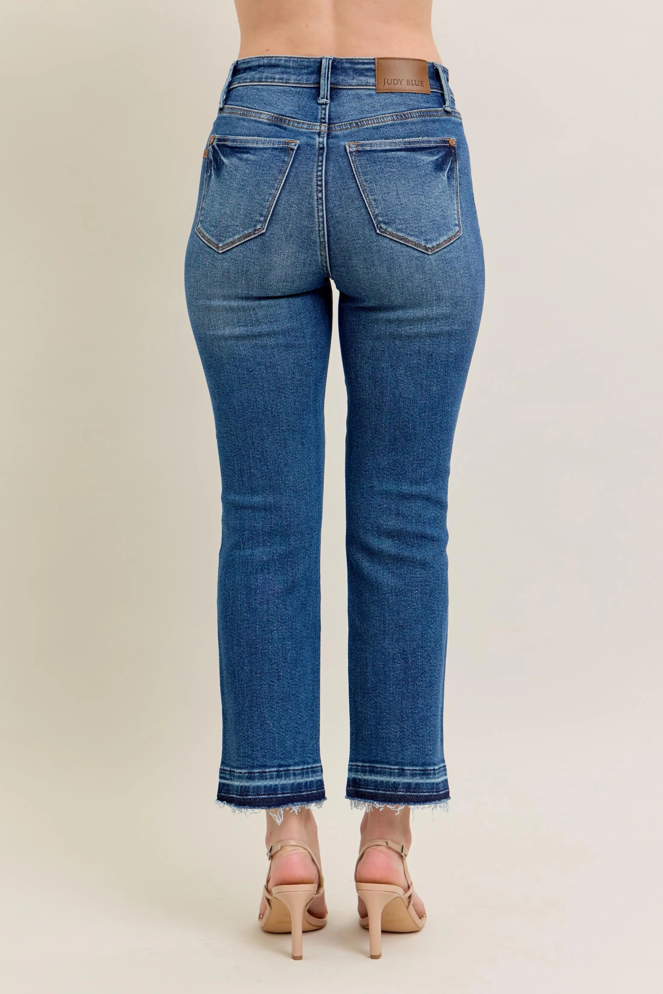 Judy Blue Full Size Hw Vintage Wash Release Hem Kick Flare Jeans Plus Size OutfitFlow