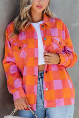 Outfit Flow - Plaid Collared Neck Button Up Jacket