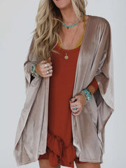 Open Front Draped Sleeve Cardigan OutfitFlow