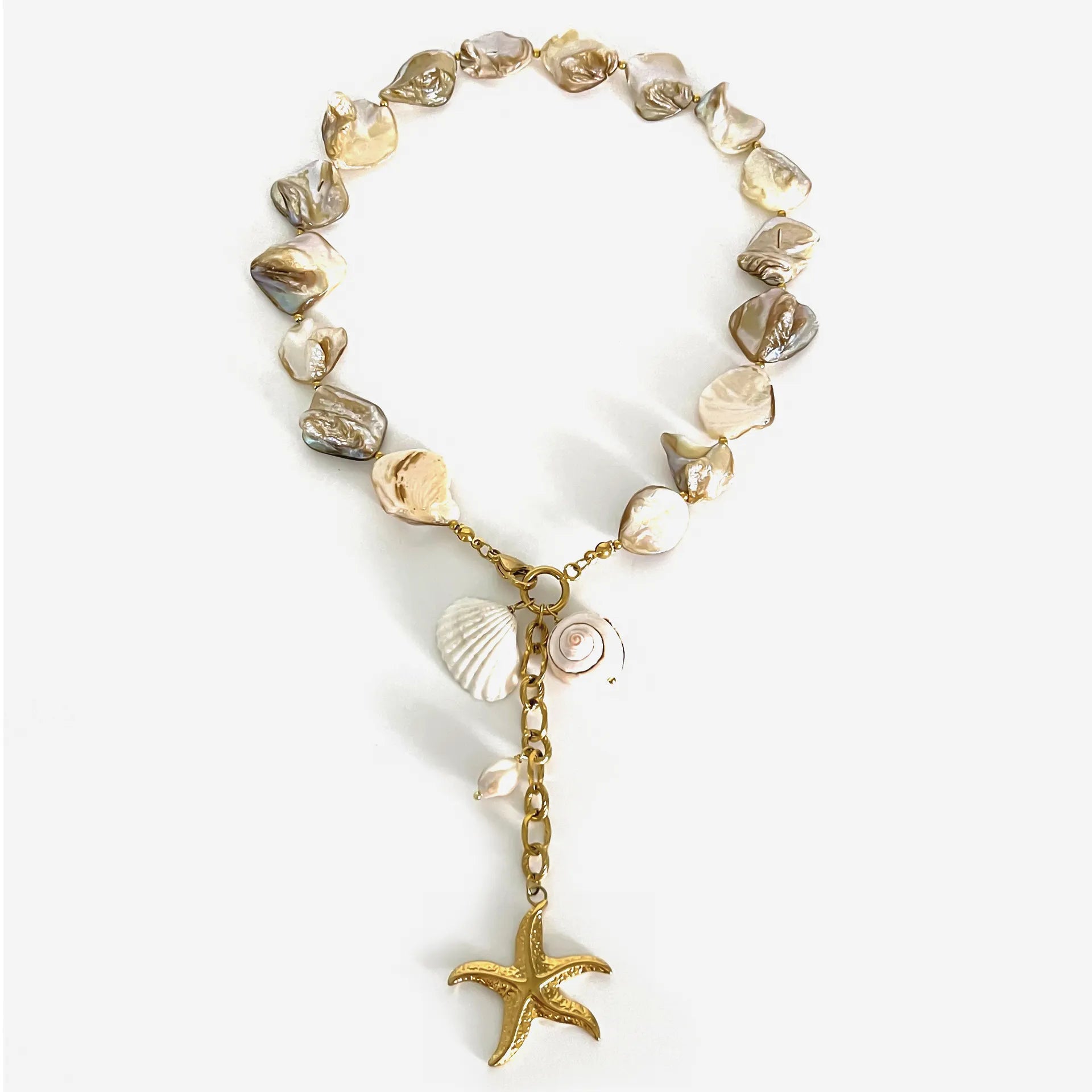 Bohemian Seashell Starfish Pendant Necklace OutfitFlow