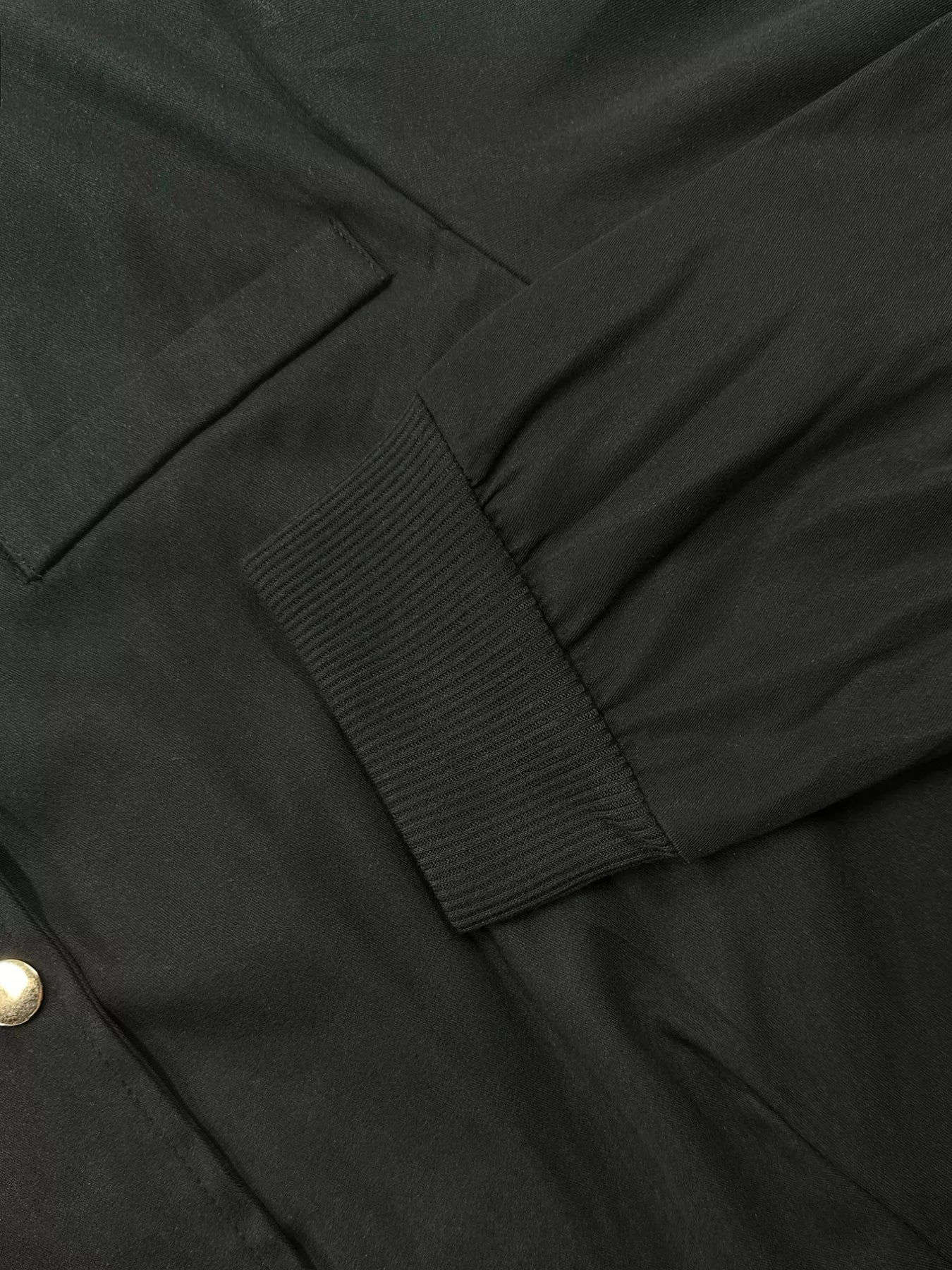 Snap Down Cropped Bomber Jacket OutfitFlow