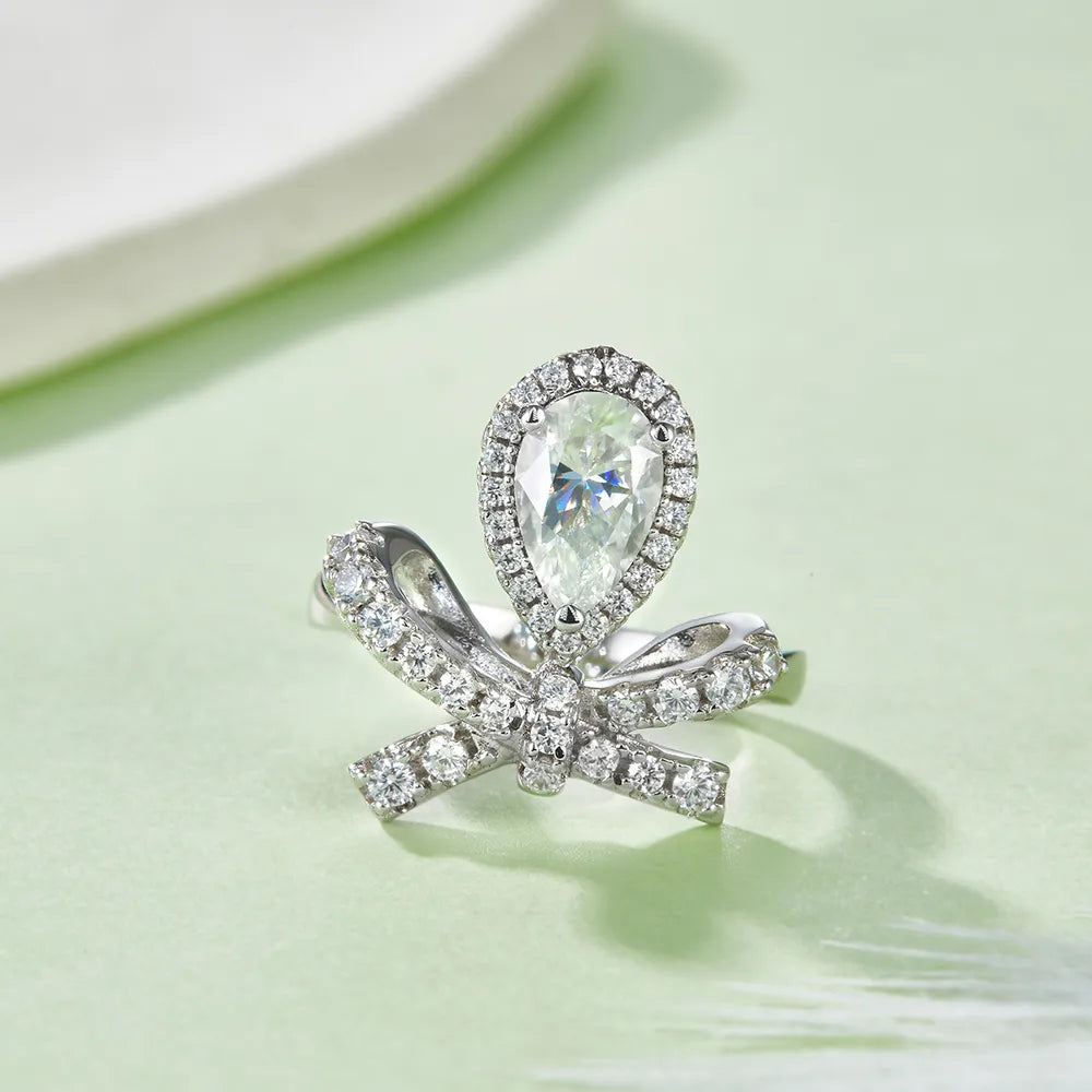 1 Carat Moissanite Zircon 925 Sterling Silver Ring OutfitFlow