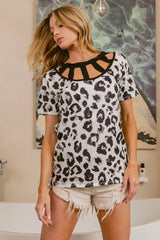BiBi Leopard Print Front Top With Straps Detailed Front OutfitFlow
