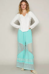 POL Drawstring Elastic Waistband Wide-Leg Pants OutfitFlow