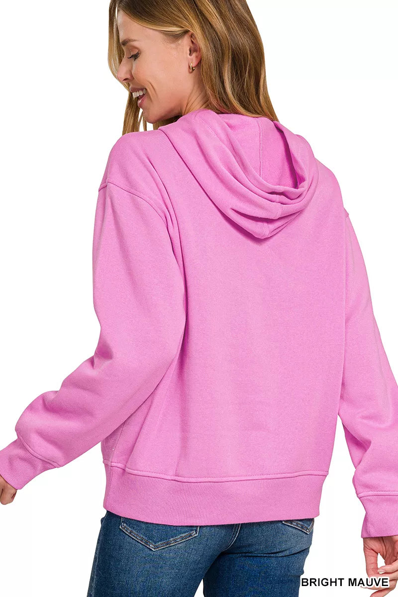 Zenana Fleece Kangaroo Pocket Hoodie OutfitFlow