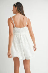 MABLE Eyelet Lace Babydoll Mini Cami Dress OutfitFlow