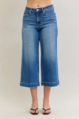 Judy Blue Mid Rise Crop Wide Leg Jeans MD OutfitFlow