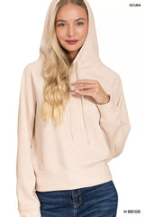 Zenana Drawstring Scuba Hoodie OutfitFlow