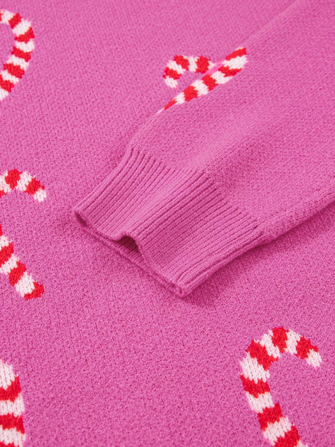Christmas Candy Cane Holiday Drop Shoulder Sweater OutfitFlow