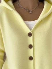 Full Size Hooded Button-Front Soft Knit Cardigan Plus Size OutfitFlow
