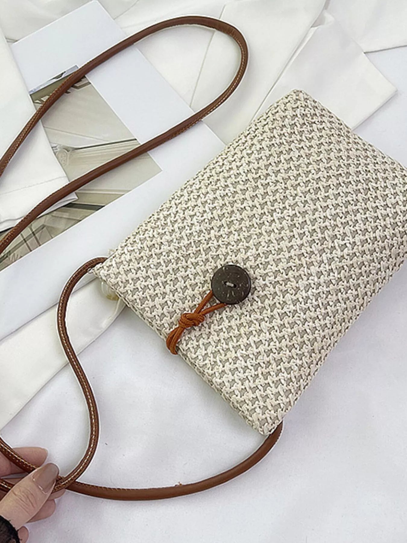 Straw Woven Crossbody Bag OutfitFlow