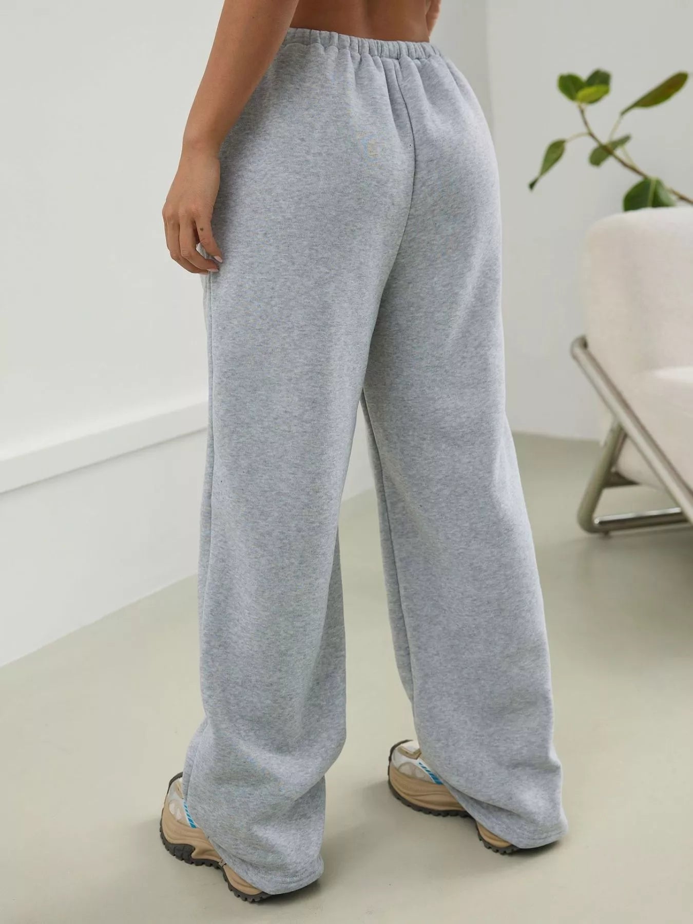 Casual Drawstring High Waist Wide Leg Sweatpants OutfitFlow