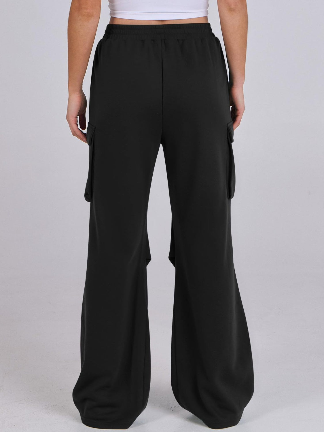 Outfit Flow - Elastic Waist Wide Leg Pants with Pockets