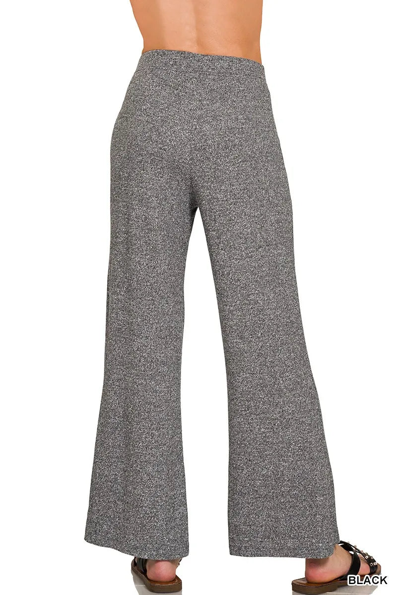 Zenana Soft Elastic Waisted Flare Pants Trendsi