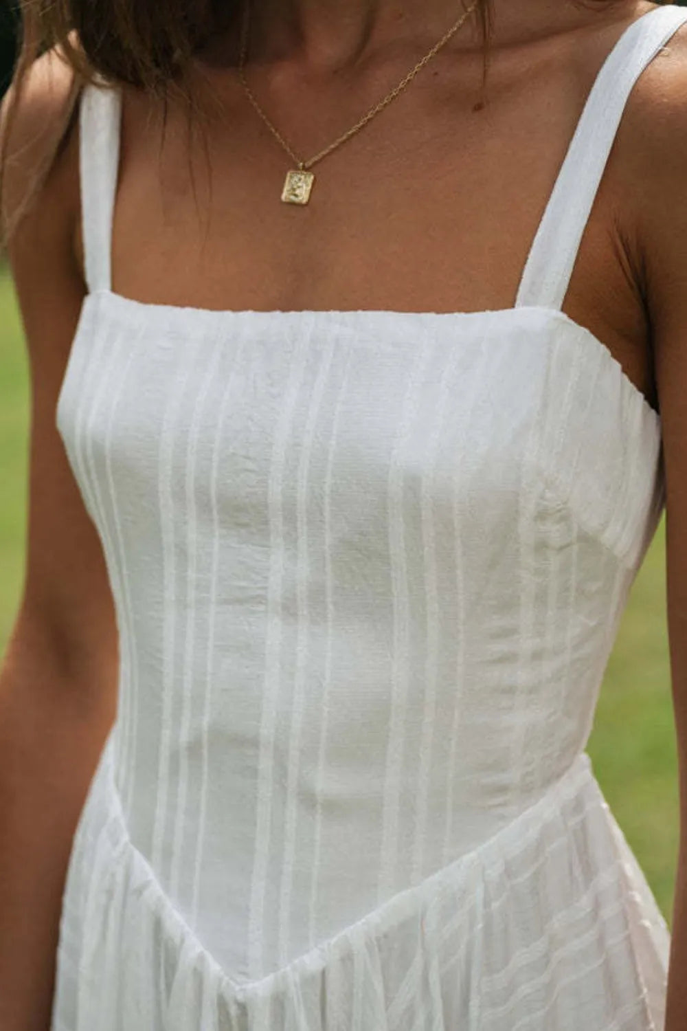 Square Neck Midi Cami Dress OutfitFlow