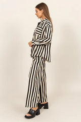 HYFVE Striped Button Up Shirt and Pants Set OutfitFlow