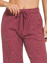 Zenana Ribbed Drawstring Lounge Pants OutfitFlow