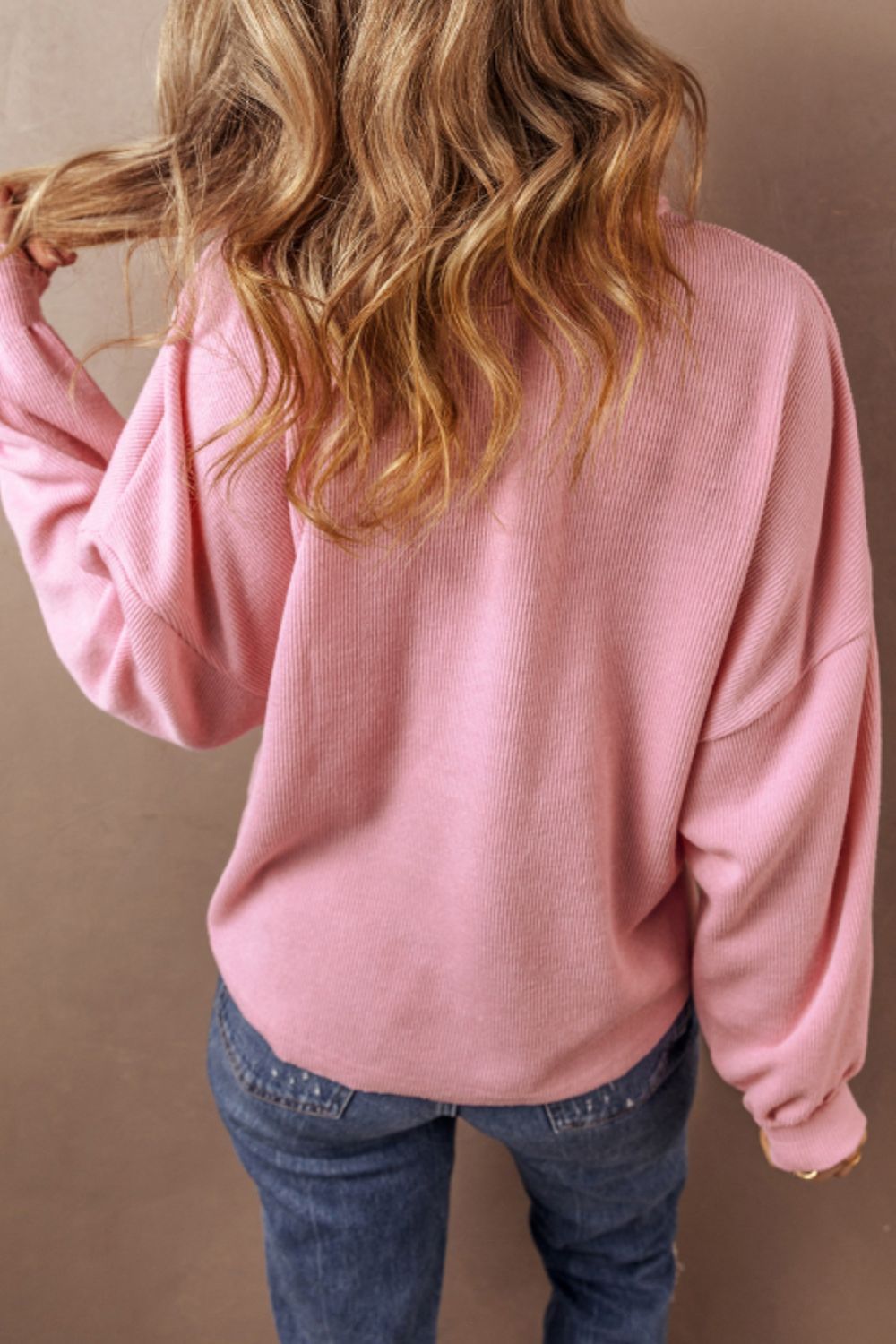 Outfit Flow - Pocketed Half Button Long Sleeve Sweatshirt