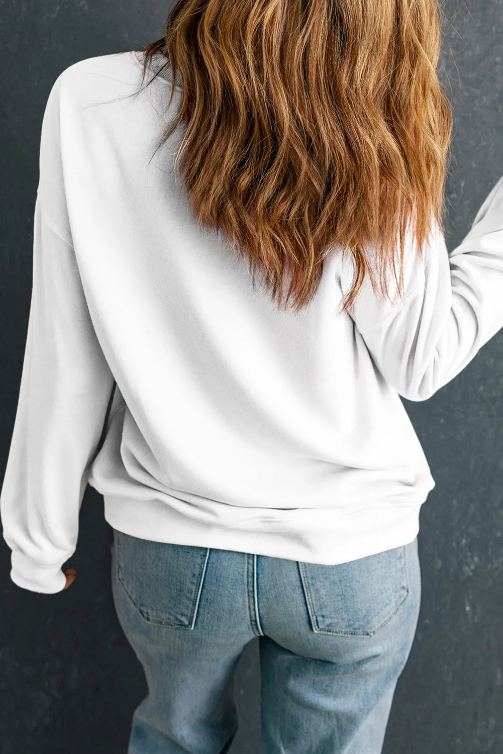 Outfit Flow - Letter Graphic Round Neck Long Sleeve Sweatshirt