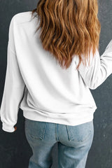 Outfit Flow - Letter Graphic Round Neck Long Sleeve Sweatshirt