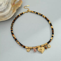 Leopard 18K Gold-Plated Necklace Style B One Size OutfitFlow