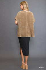 Umgee Open Front Knit Cardigan with Front Pockets OutfitFlow