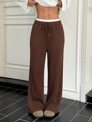 Drawstring Wide Leg Pants OutfitFlow