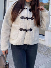Sherpa Fleece Toggle Button Jacket OutfitFlow