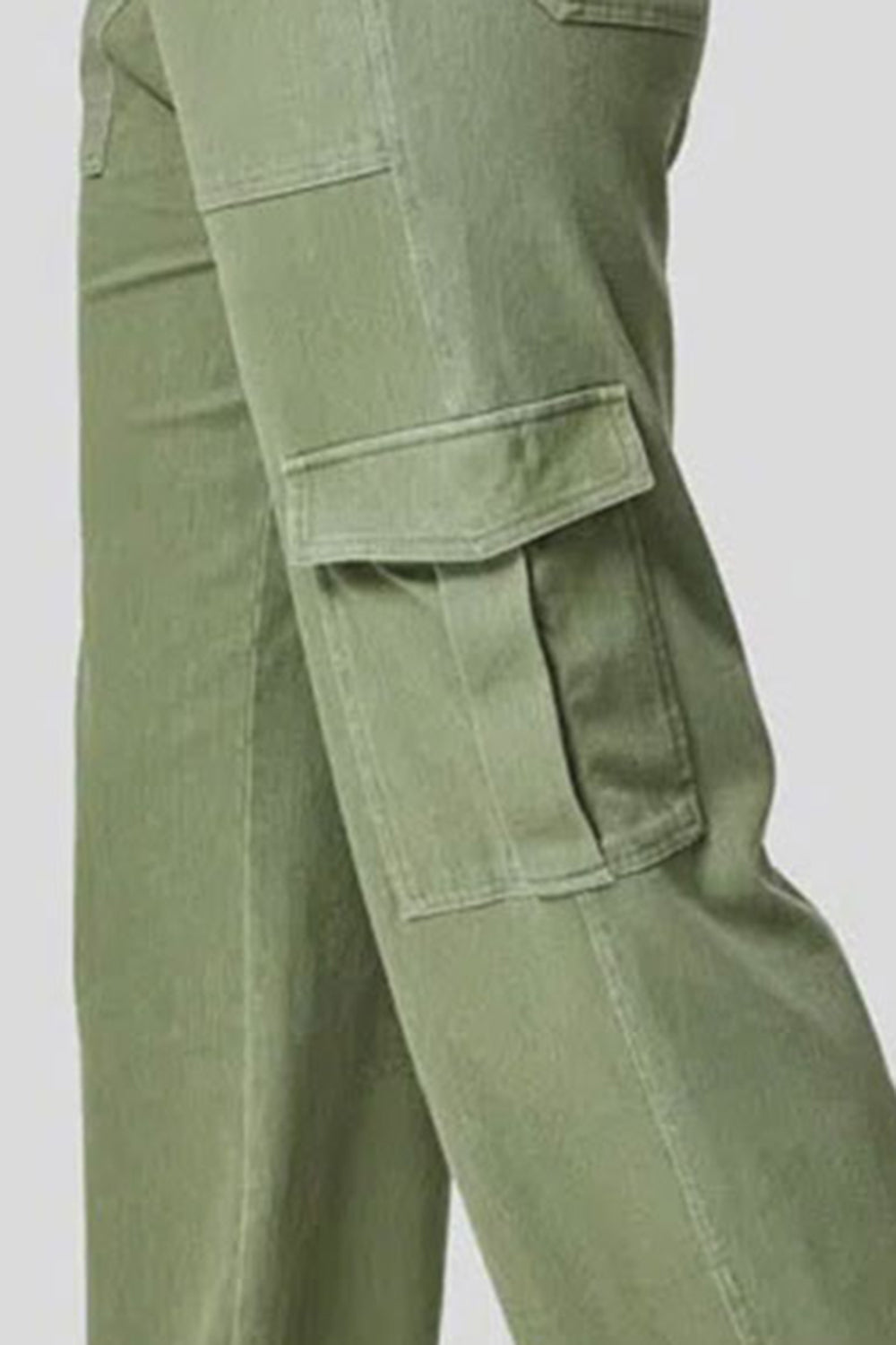 High Waist Straight Leg Cargo Jeans