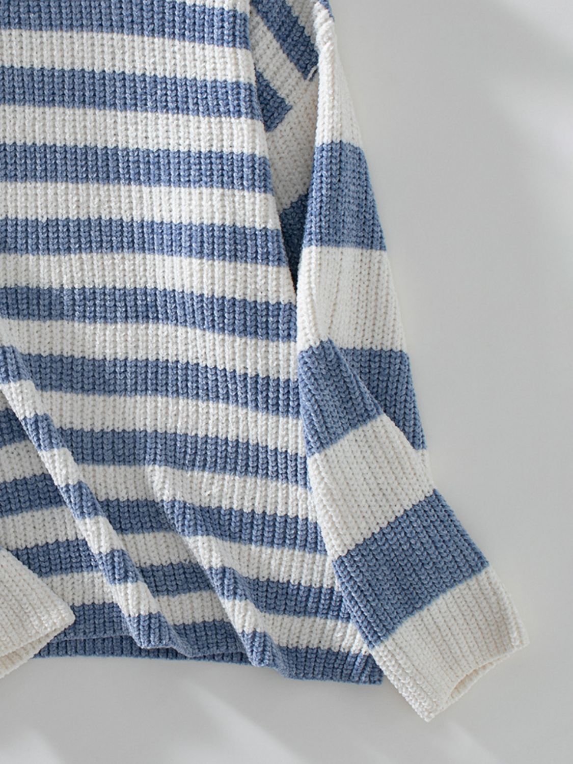 Striped Round Neck Long Sleeve Sweater