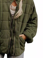 Quilted Zip Up Outerwear Trendsi