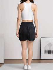 Casual Drawstring High Waist Shorts OutfitFlow