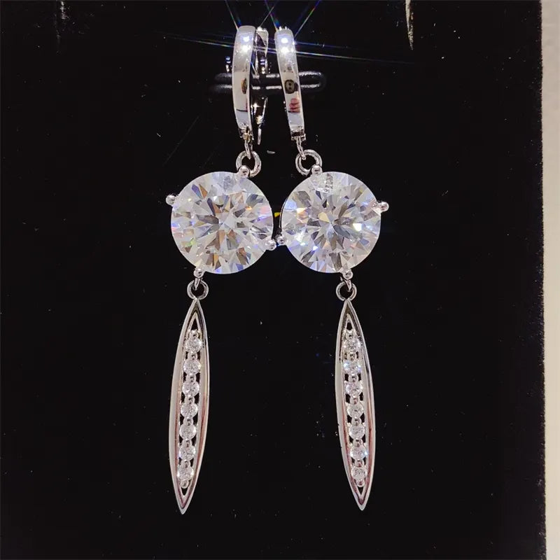 10 Carat Moissanite 925 Sterling Silver Earrings OutfitFlow