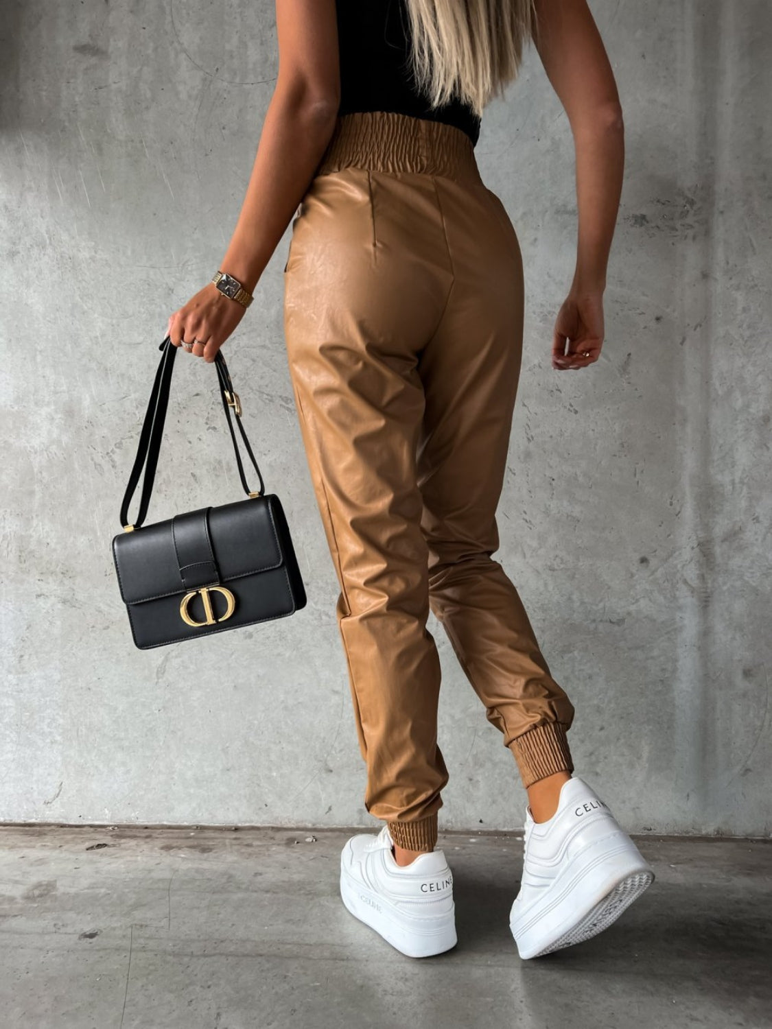 Outfit Flow - Smocked High Waist Pants with Pockets