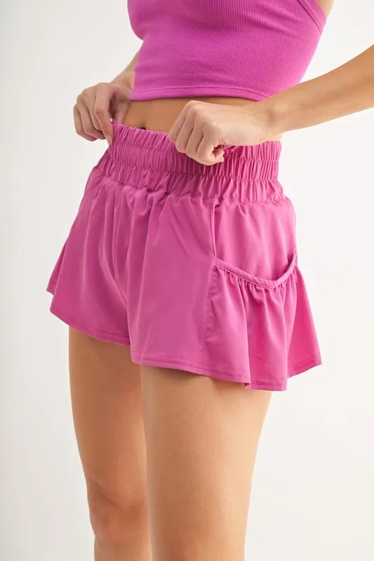 MONO B Smocked High Waist Shorts OutfitFlow