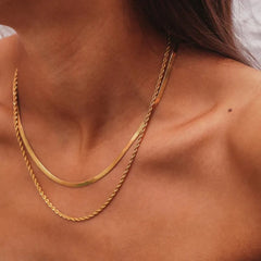 Double Layered Chain Necklace OutfitFlow