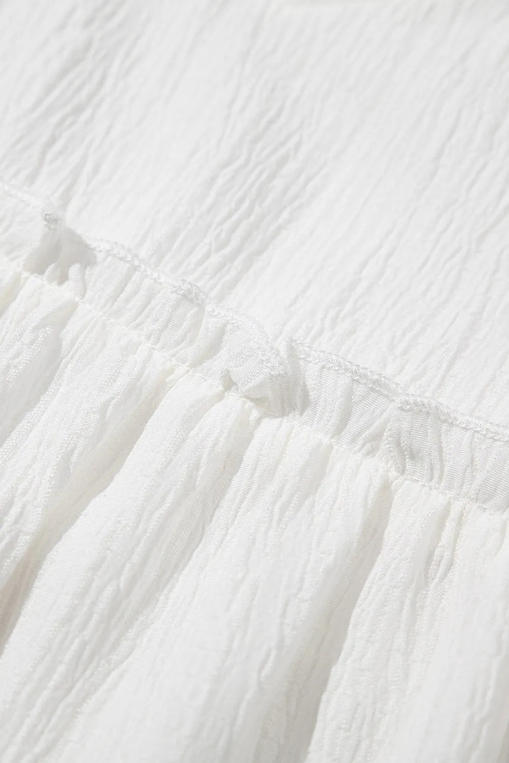 Ruffled Trim V Neck Flutter Flowy Top OutfitFlow