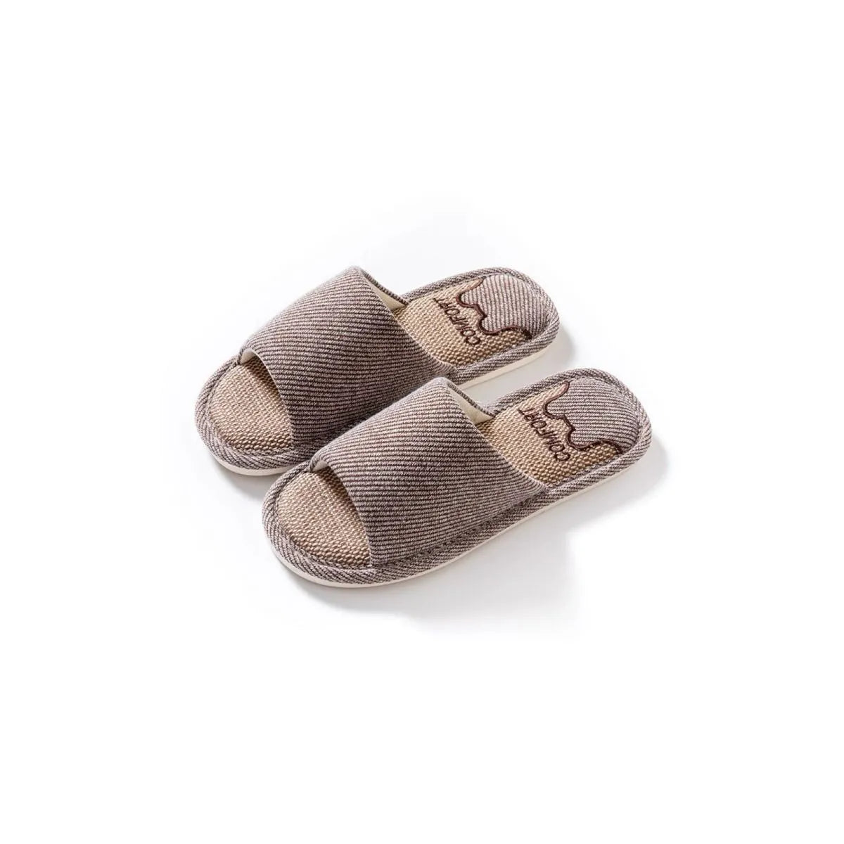 Open Toe Flats Slippers Brown OutfitFlow