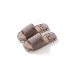 Open Toe Flats Slippers Brown OutfitFlow