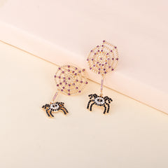 Spider Rhinestone Alloy Earrings OutfitFlow