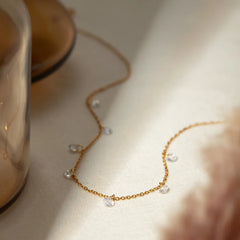Stainless Steel Rhinestone Pendant Necklace OutfitFlow