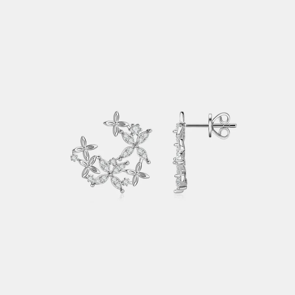 925 Sterling Silver Moissanite Lucky Clover Earrings OutfitFlow