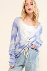 And The Why Blue Tie Dye Twisted Sweater OutfitFlow