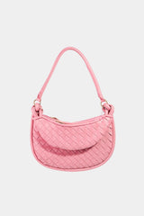 Outfit Flow - Fame PU Leather Basket Weave Half Moon Bag