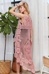 ADORA Crochet Hi-low Tunic Top OutfitFlow