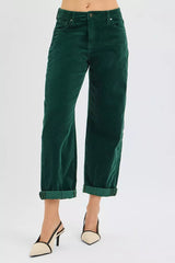 RISEN High Rise Crop Barrel Cordurory Pants OutfitFlow