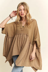 ADORA Oversized Mineral Washed Flare Top OutfitFlow